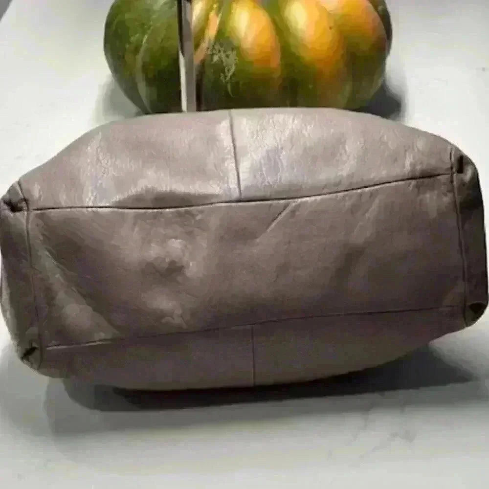 Coach 26224 Madison Phoebe Pebble Grain Leather Triple Compartment Bag Taupe